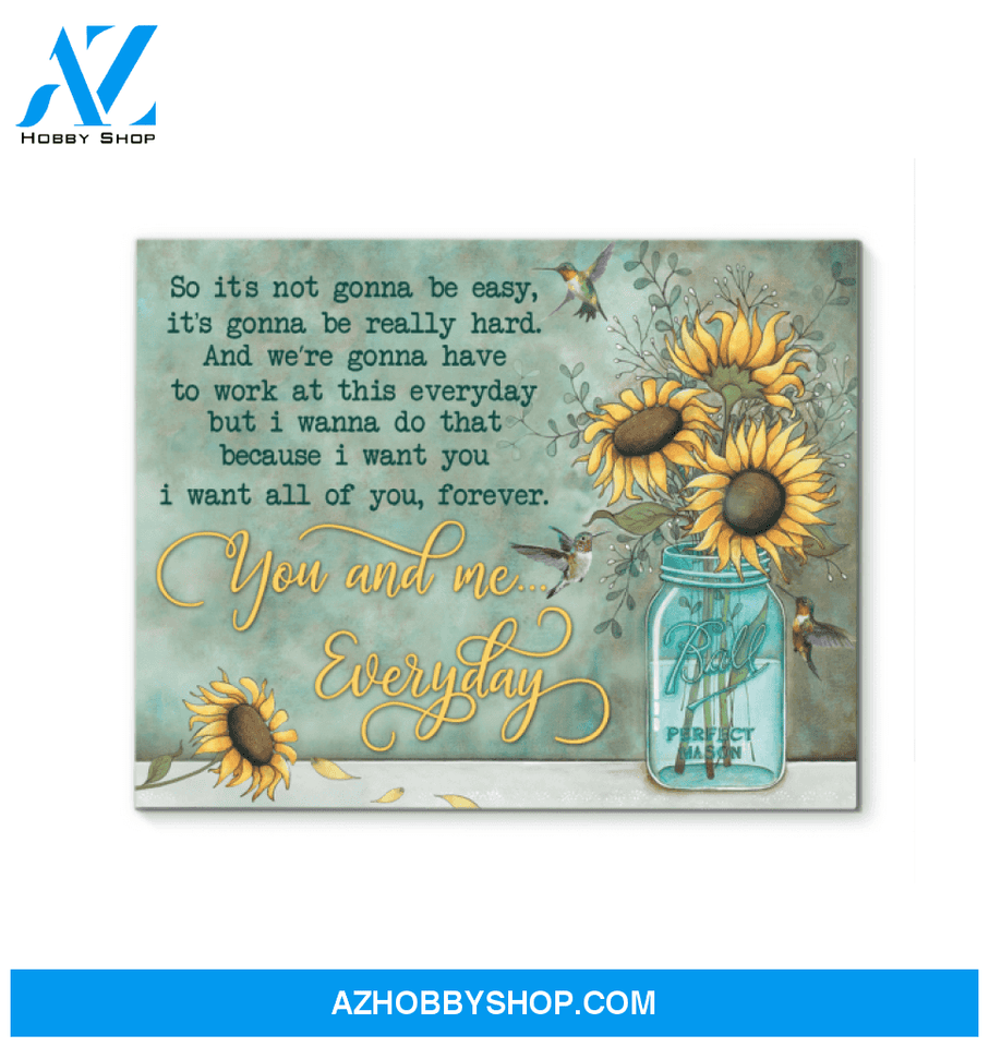 Hummingbird Sunflowers Premium Wall Art Canvas - You And Me Everyday Premium Canvas