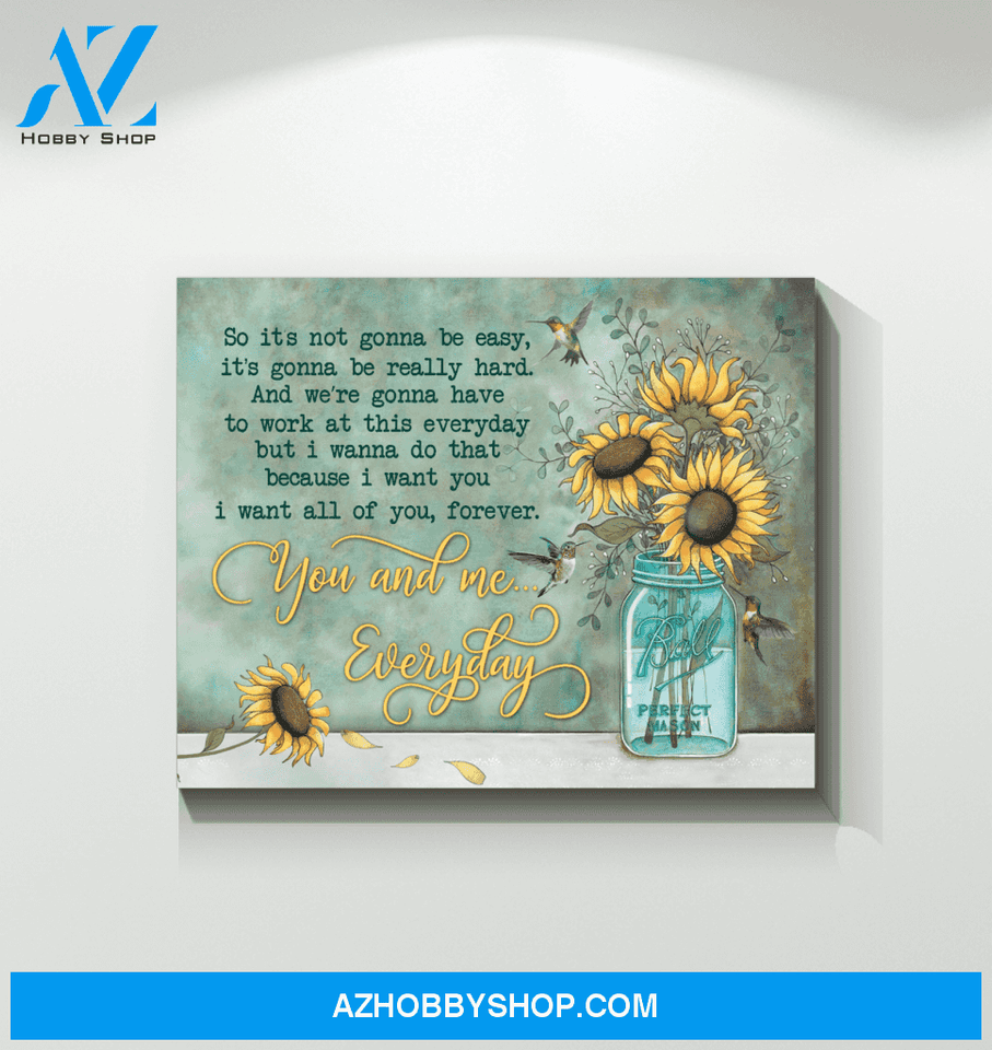 Hummingbird Sunflowers Premium Wall Art Canvas - You And Me Everyday Premium Canvas
