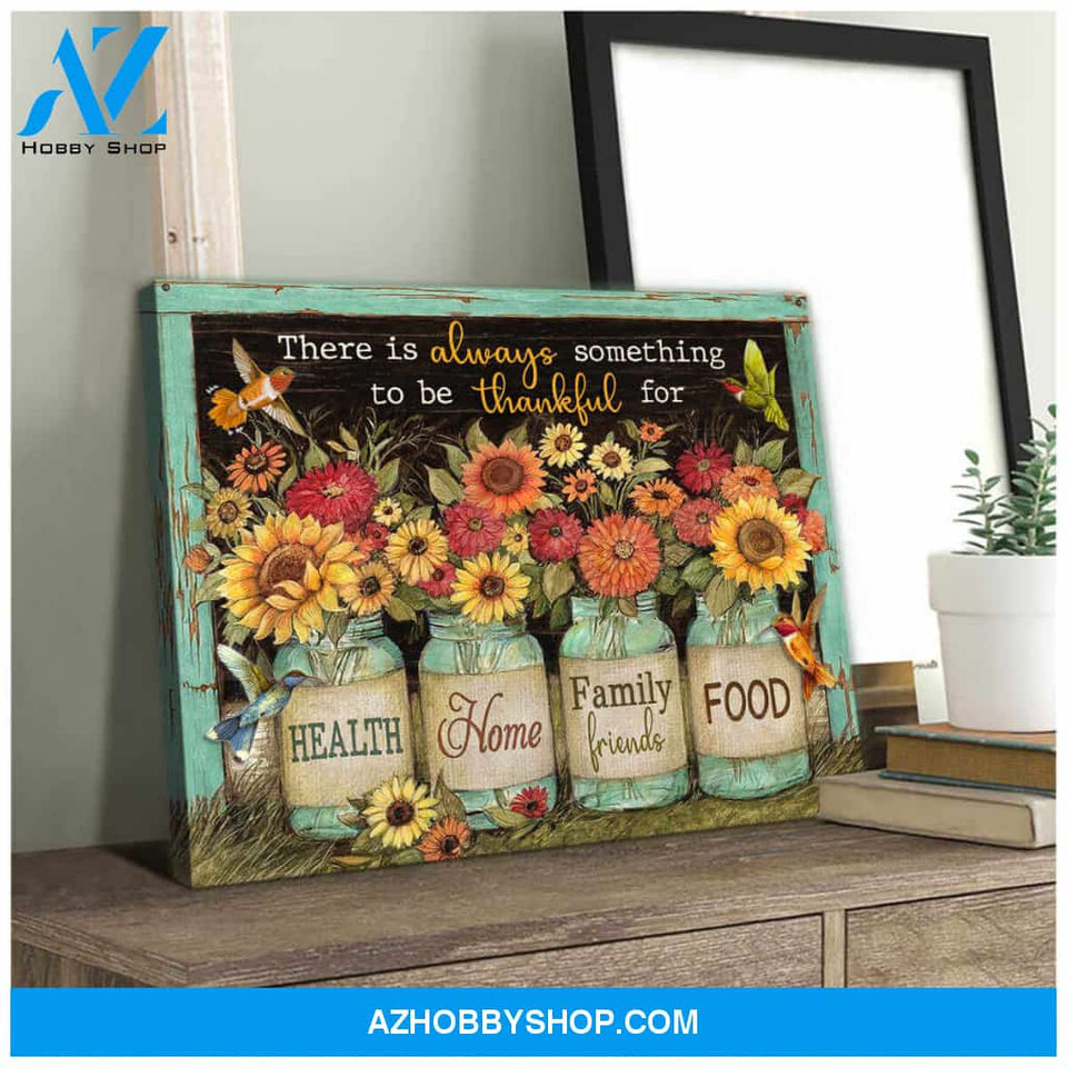 Hummingbird Thankful Canvas Wall Art