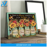 Hummingbird Thankful Canvas Wall Art