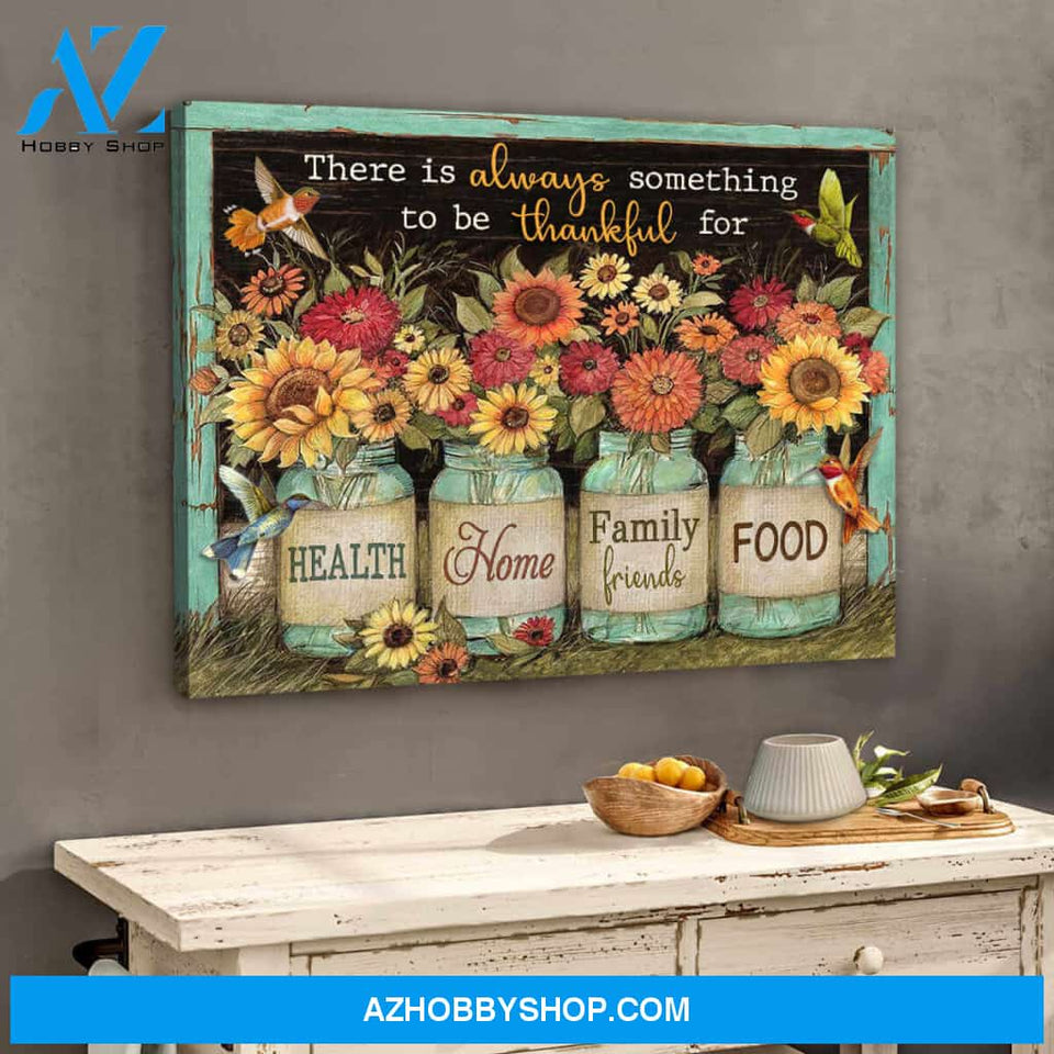 Hummingbird Thankful Canvas Wall Art