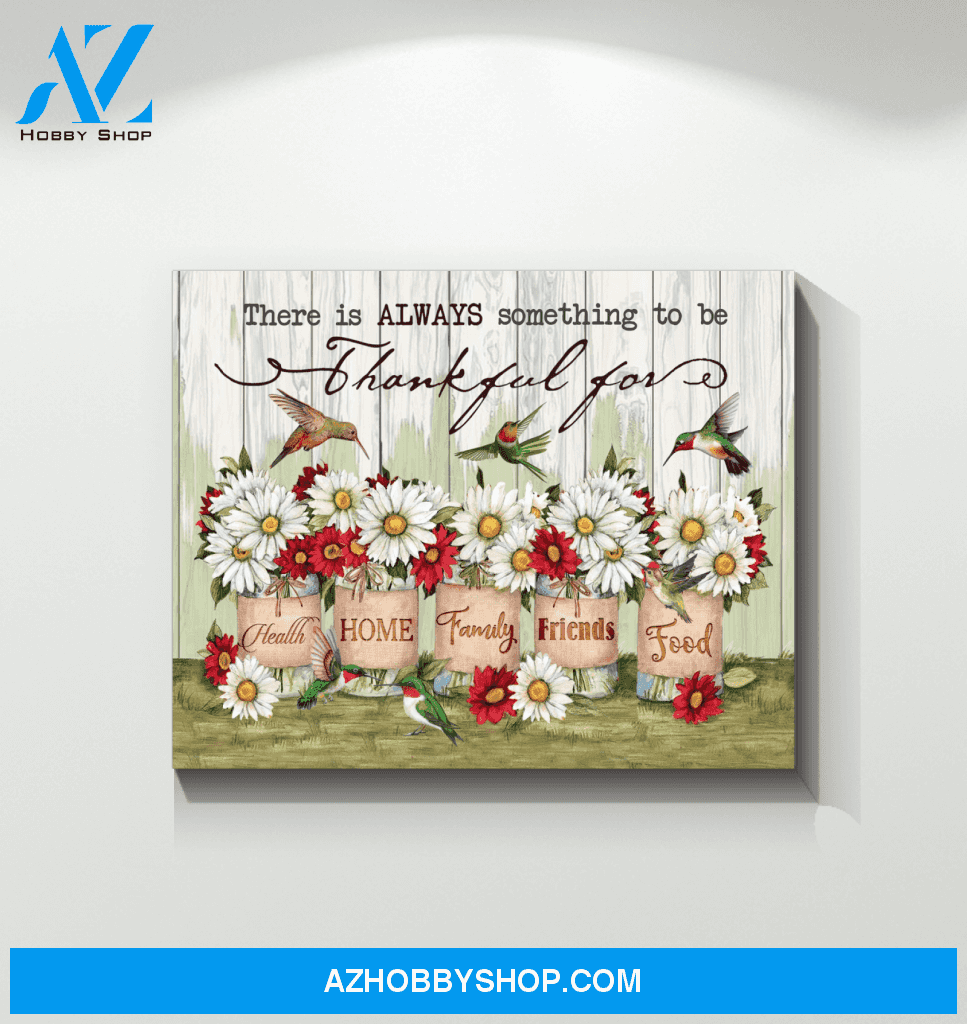 Hummingbird Thankful Canvas Wall Art