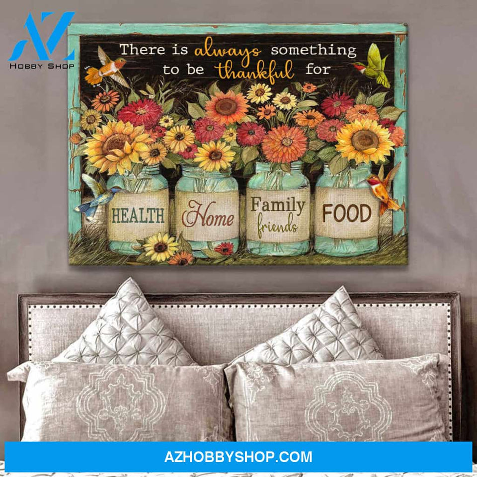 Hummingbird Thankful Canvas Wall Art