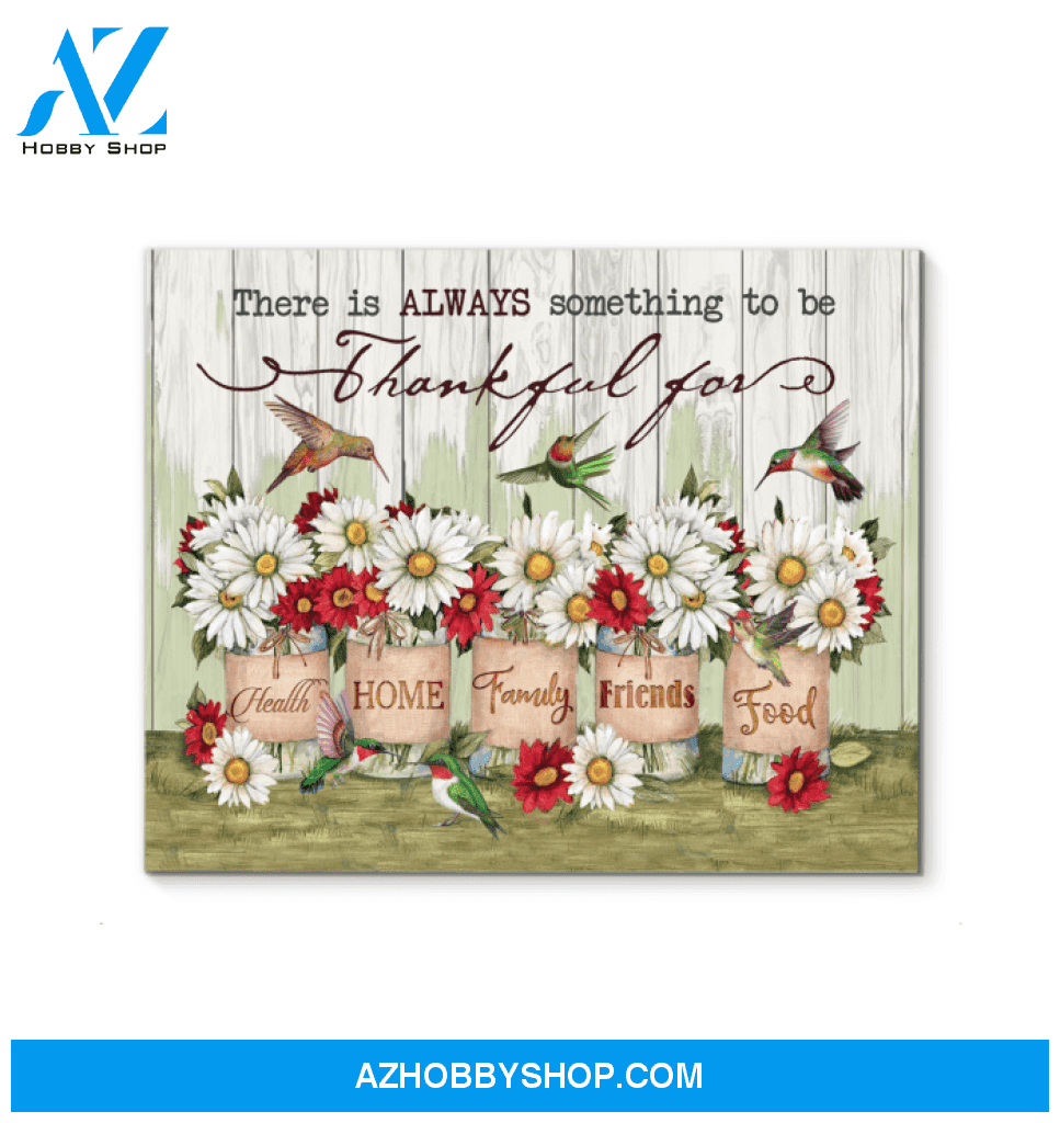 Hummingbird Thankful Canvas Wall Art