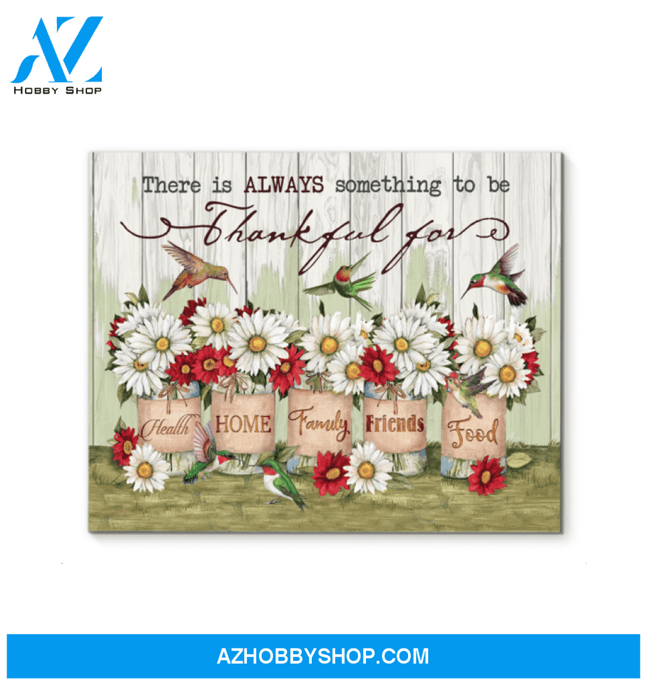 Hummingbird Thankful Canvas Wall Art