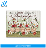 Hummingbird Thankful Canvas Wall Art