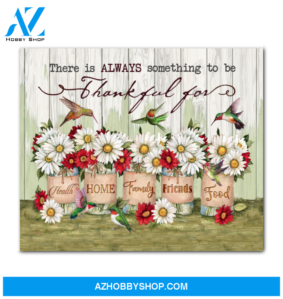 Hummingbird Thankful Canvas Wall Art