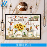Hummingbird This Kitchen Is Seasoned With Love Eat Drink Canvas And Poster, Wall Decor Visual Art