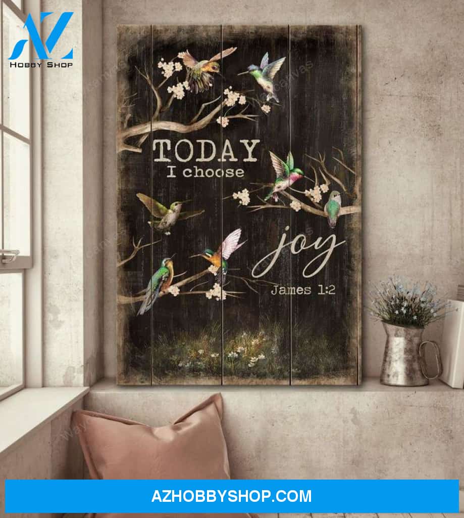 Hummingbird - Today I choose joy Jesus Portrait Canvas Prints - Wall Art