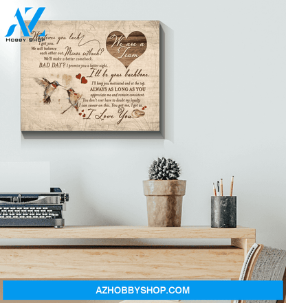 Hummingbird - We Are A Team - Canvas Wall Art