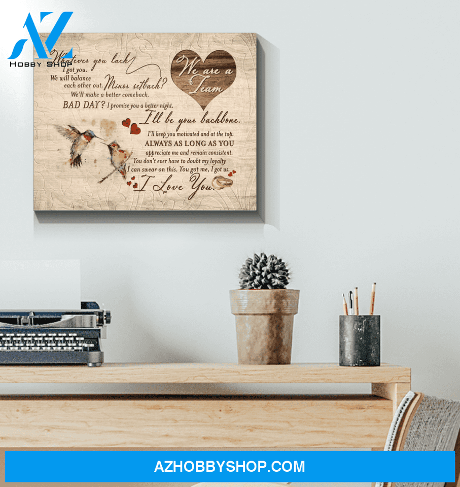 Hummingbird - We Are A Team - Canvas Wall Art