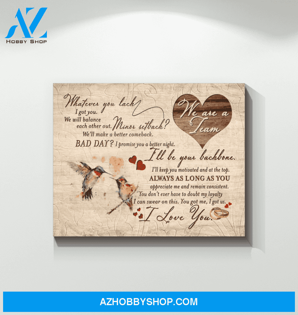 Hummingbird - We Are A Team - Canvas Wall Art