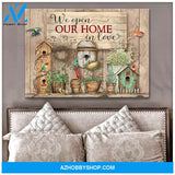 Hummingbird We Open Our Home In Love Canvas Wall Art