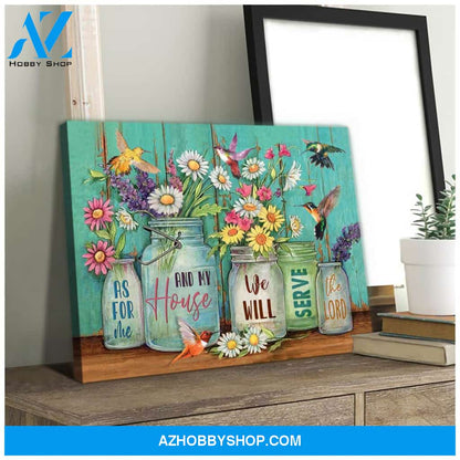 Hummingbird We Will Serve The Lord Canvas Wall Art