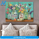 Hummingbird We Will Serve The Lord Canvas Wall Art