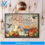 Hummingbird Welcome To The Kitchen Canvas And Poster, Wall Decor Visual Art