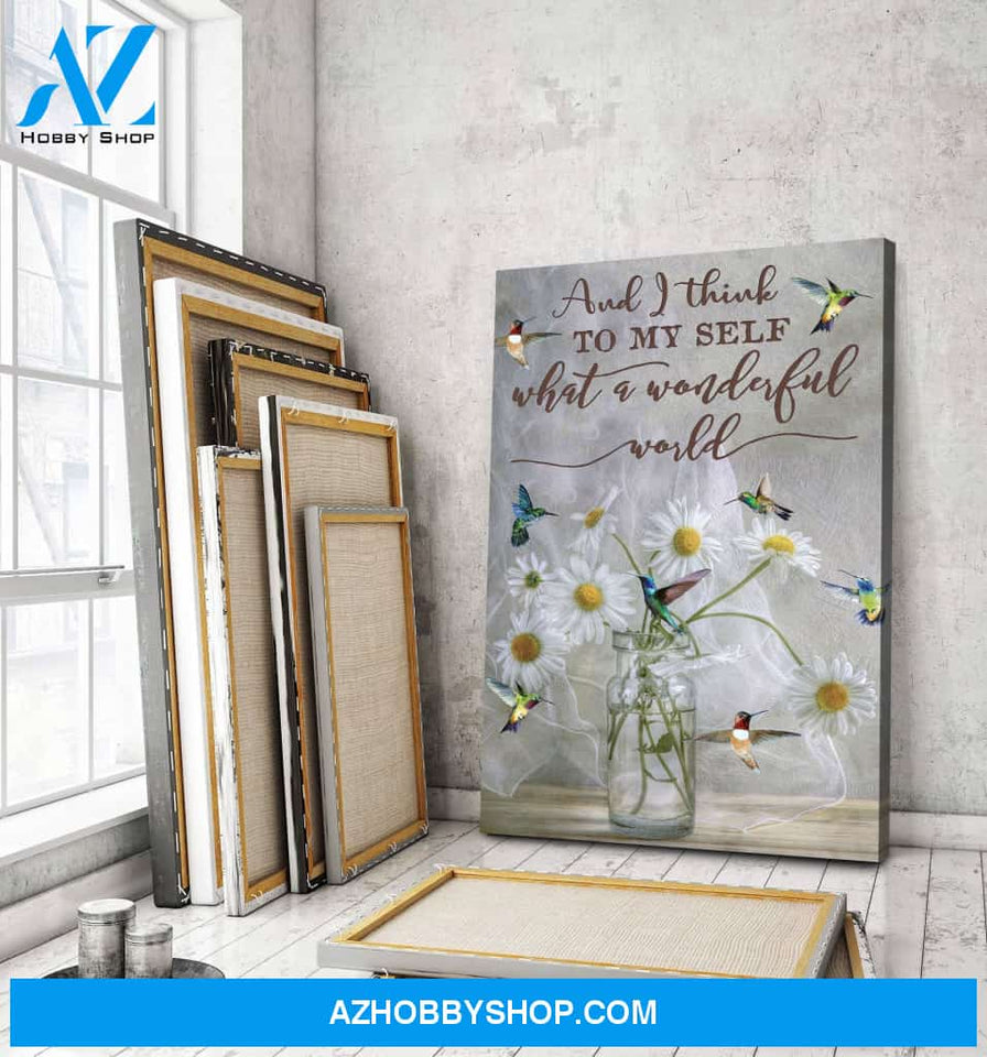 Hummingbird What A Wonderful World Canvas Wall Art