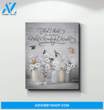 Hummingbird What A Wonderful World Canvas Wall Art