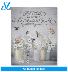Hummingbird What A Wonderful World Canvas Wall Art