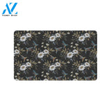 Hummingbird with Embroidery Themed Print Rubber Doormat