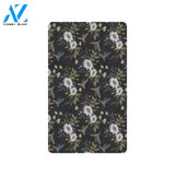 Hummingbird with Embroidery Themed Print Rubber Doormat