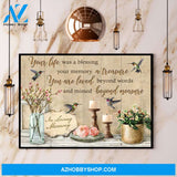 Hummingbird Your Life Was A Blessing Your Memory A Treasure Canvas And Poster, Wall Decor Visual Art