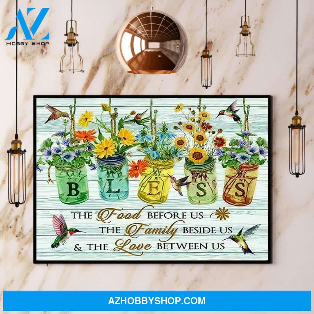 Hummingbirds Bless The Food Before Us Canvas And Poster, Wall Decor Visual Art