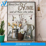 Hummingbirds Bless Your Home And All Those Who Enter Portrait Canvas And Poster, Wall Decor Visual Art