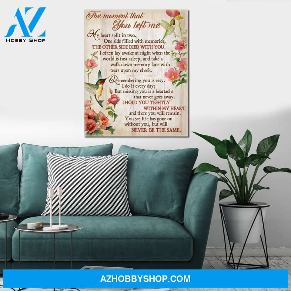 Hummingbirds - The Moment That You Left Me Christmas Gift Idea Canvas Wall Art