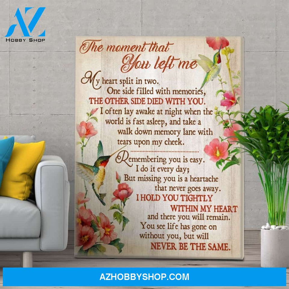 Hummingbirds - The Moment That You Left Me Christmas Gift Idea Canvas Wall Art