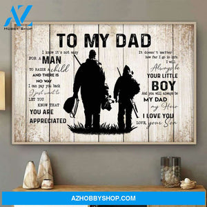 Hunter Gift To My Dad From Son Hunting Lover Poster Birthday Gift For Dad Wall Art