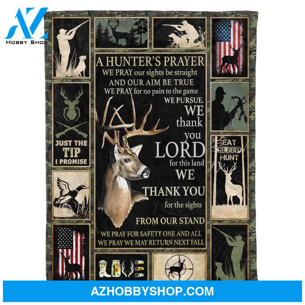 Hunter's Prayer Fleece Blanket - Hunting Gift | Christmas Gift