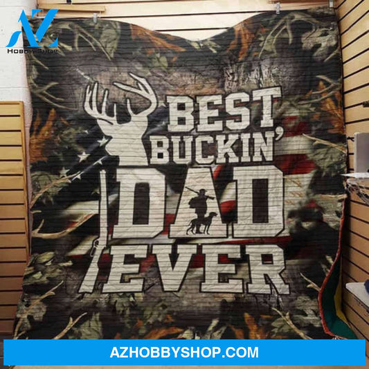 Hunting Blanket, Best Buckin Dad Ever Fleece Blanket