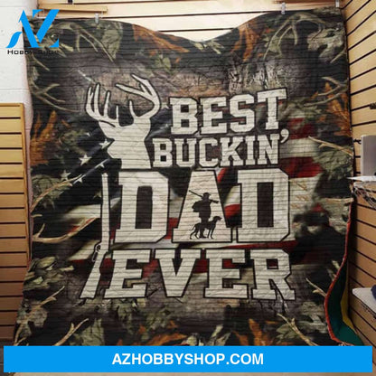 Hunting Blanket, Best Buckin Dad Ever Fleece Blanket