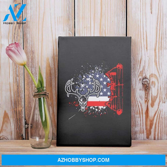 Hunting Deer Usa American Flag Gift For Deer Hunters Matte Canvas