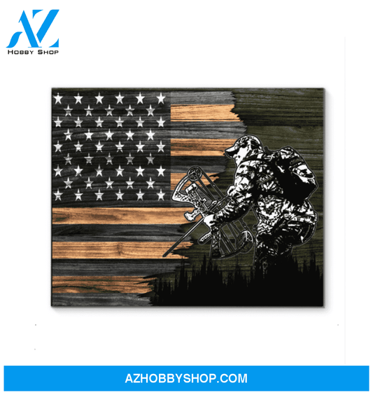 Hunting - Half Flag Hunter Framed Canvas