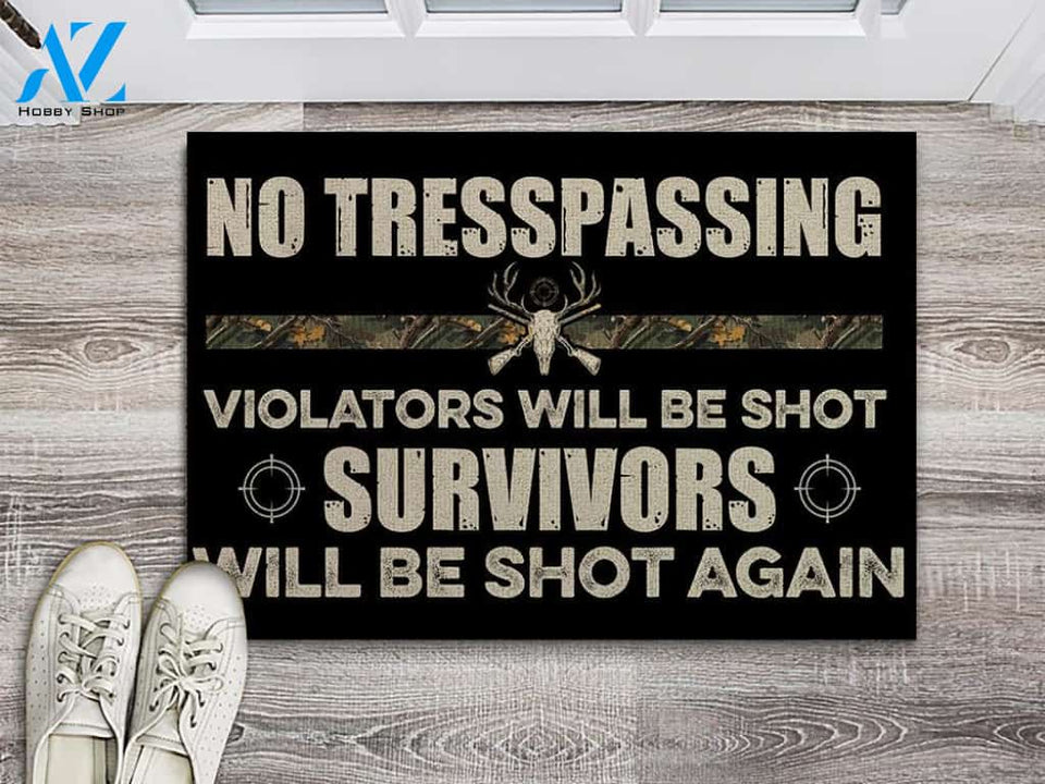 Hunting No Trepassing Doormat | Welcome Mat | House Warming Gift