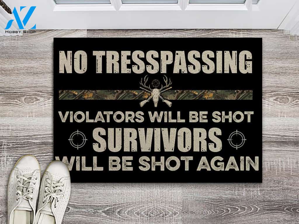 Hunting No Trepassing Doormat | Welcome Mat | House Warming Gift