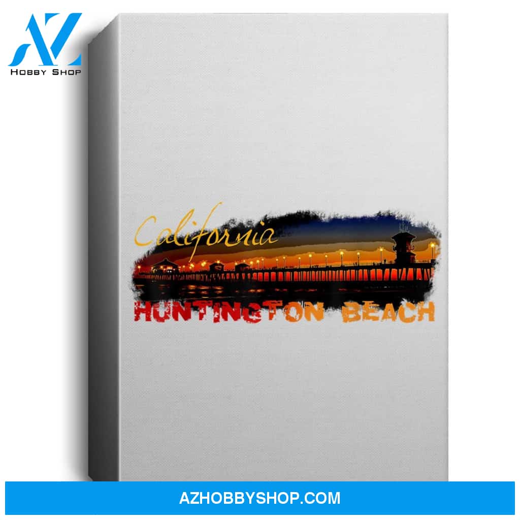 Huntington Beach California Pier Portrait Canvas