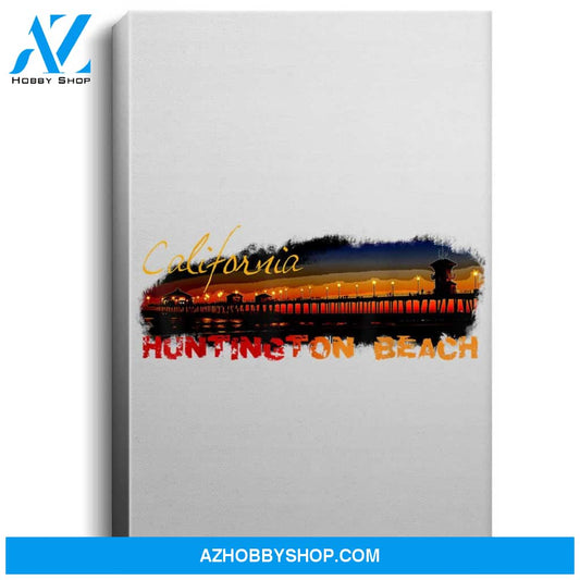 Huntington Beach California Pier Portrait Canvas