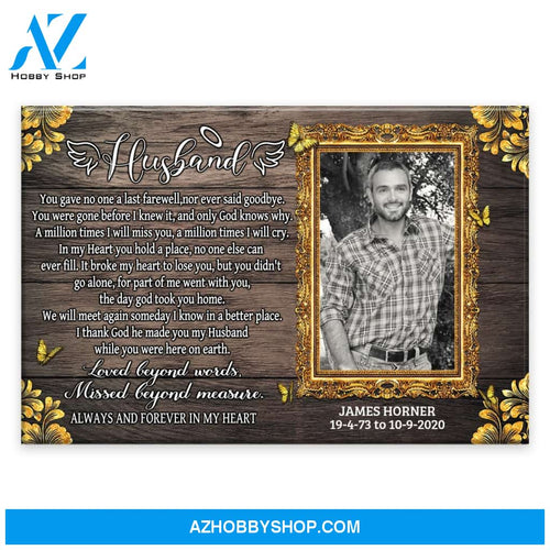 Husband A Last Farewell Personalized Canvas