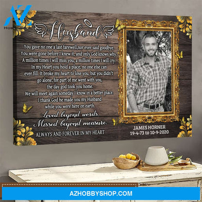 Husband A Last Farewell Personalized Canvas