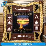 Husband And Wife Camping Partners For Life Blanket Gift For Camping Lovers Birthday Gift Home Decor Bedding Couch Sofa Soft and Comfy Cozy