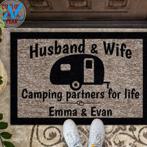 Wozoro Doormat Personalized Husband And Wife Camping Partners For Life Doormat