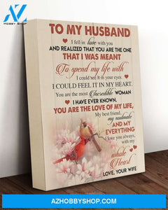 Husband Canvas To My Husband I Fell In Love With You Wife Cardinal Canvas Wall Art Full Size