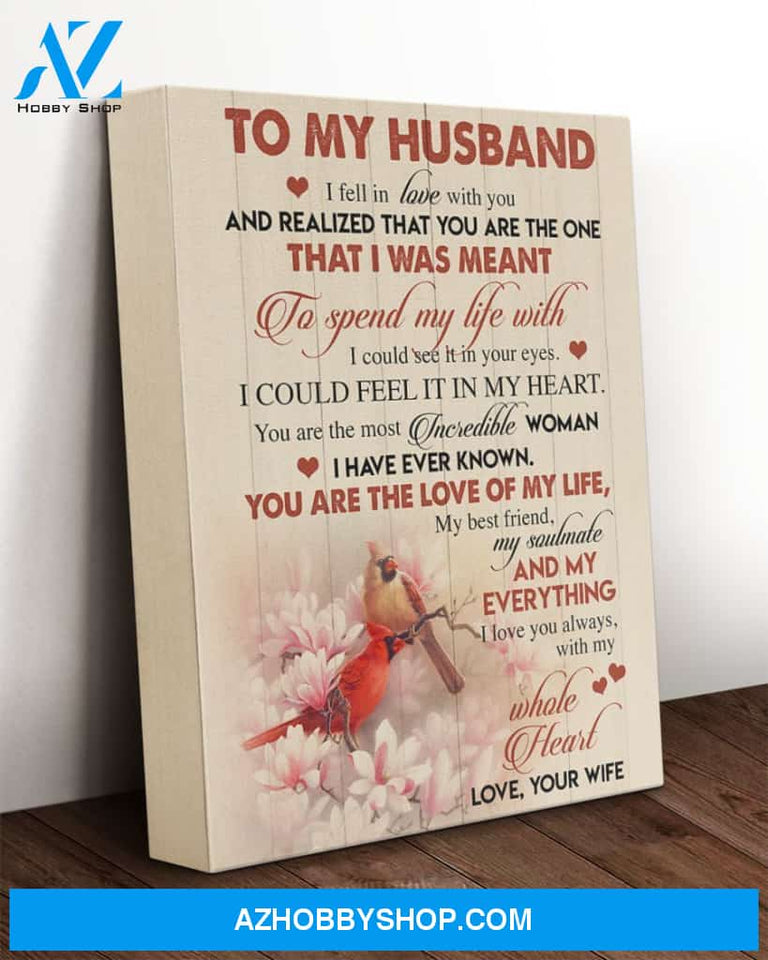 Husband Canvas To My Husband I Fell In Love With You Wife Cardinal Canvas Wall Art Full Size