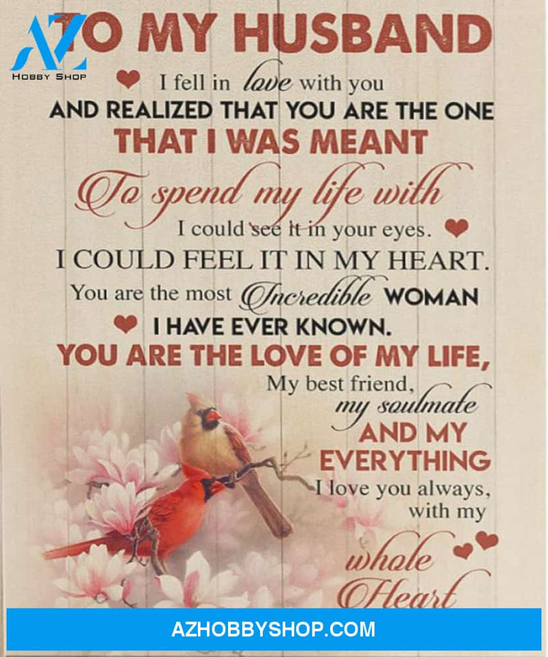 Husband Canvas To My Husband I Fell In Love With You Wife Cardinal Canvas Wall Art Full Size