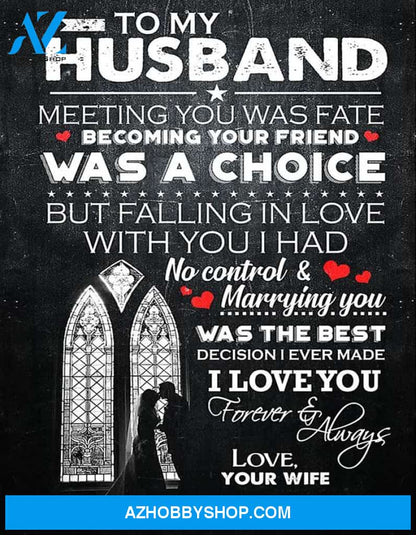 Husband Canvas To My Husband Meeting You Was Fate Wife Church Black Canvas Wall Art Full Size