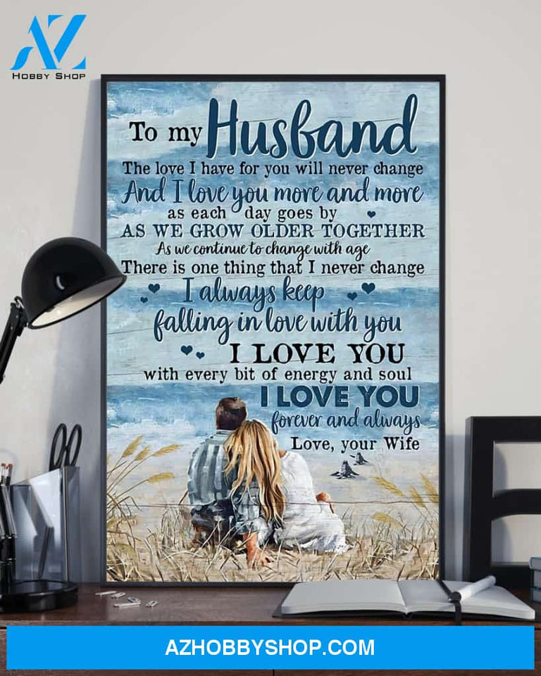 Husband Canvas To My Husband The Love I Have For You Wife Beach Canvas Wall Art Full Size