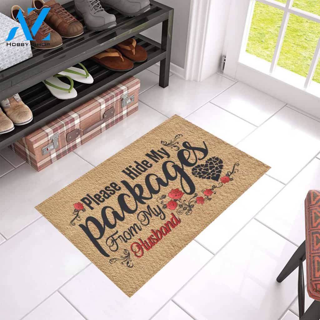 Husband Easy Clean Welcome DoorMat | Felt And Rubber | 40x60 cm | 45x75 cm | 60x90 cm | Colorful | DO1380